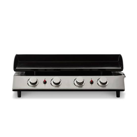 Brasero - Plancha au gaz COOKING BOX Bahia - 4 Brûleurs Inox - Plaque en acier émaillée 80 x 36 cm - Allumage Piezo - Gris - Imagen 1