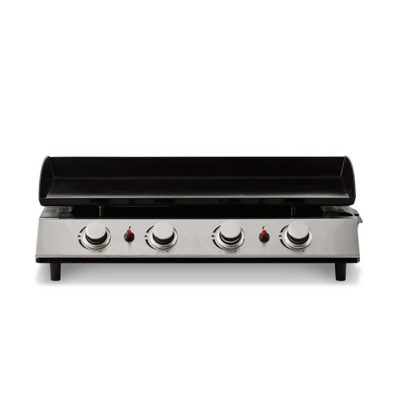 Brasero - Plancha au gaz COOKING BOX Bahia - 4 Brûleurs Inox - Plaque en acier émaillée 80 x 36 cm - Allumage Piezo - Gris - Imagen 1