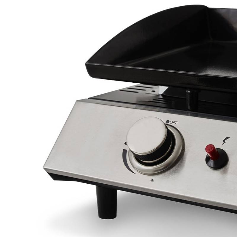 Brasero - Plancha au gaz COOKING BOX Bahia - 4 Brûleurs Inox - Plaque en acier émaillée 80 x 36 cm - Allumage Piezo - Gris - Imagen 3