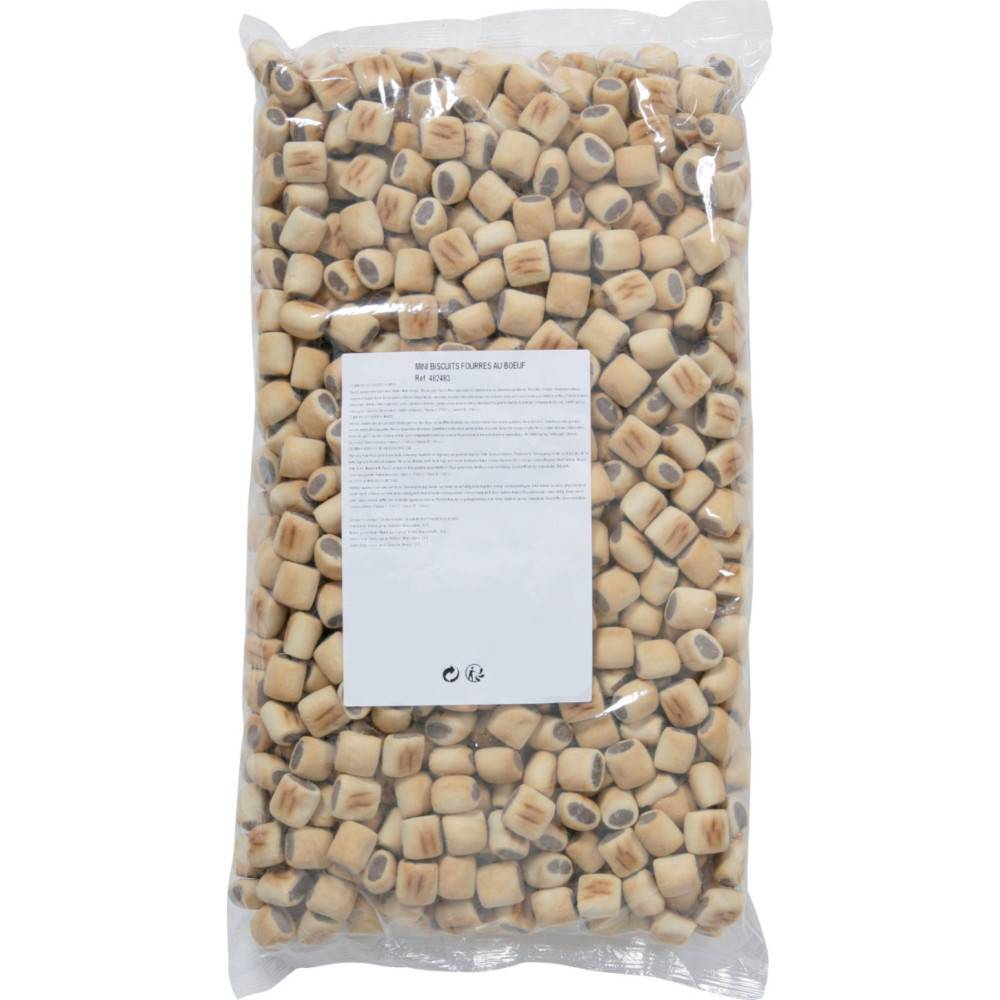 animallparadise - Friandise mini biscuits fourrés au bœuf, sac de 2 kg pour chien - Imagen 1