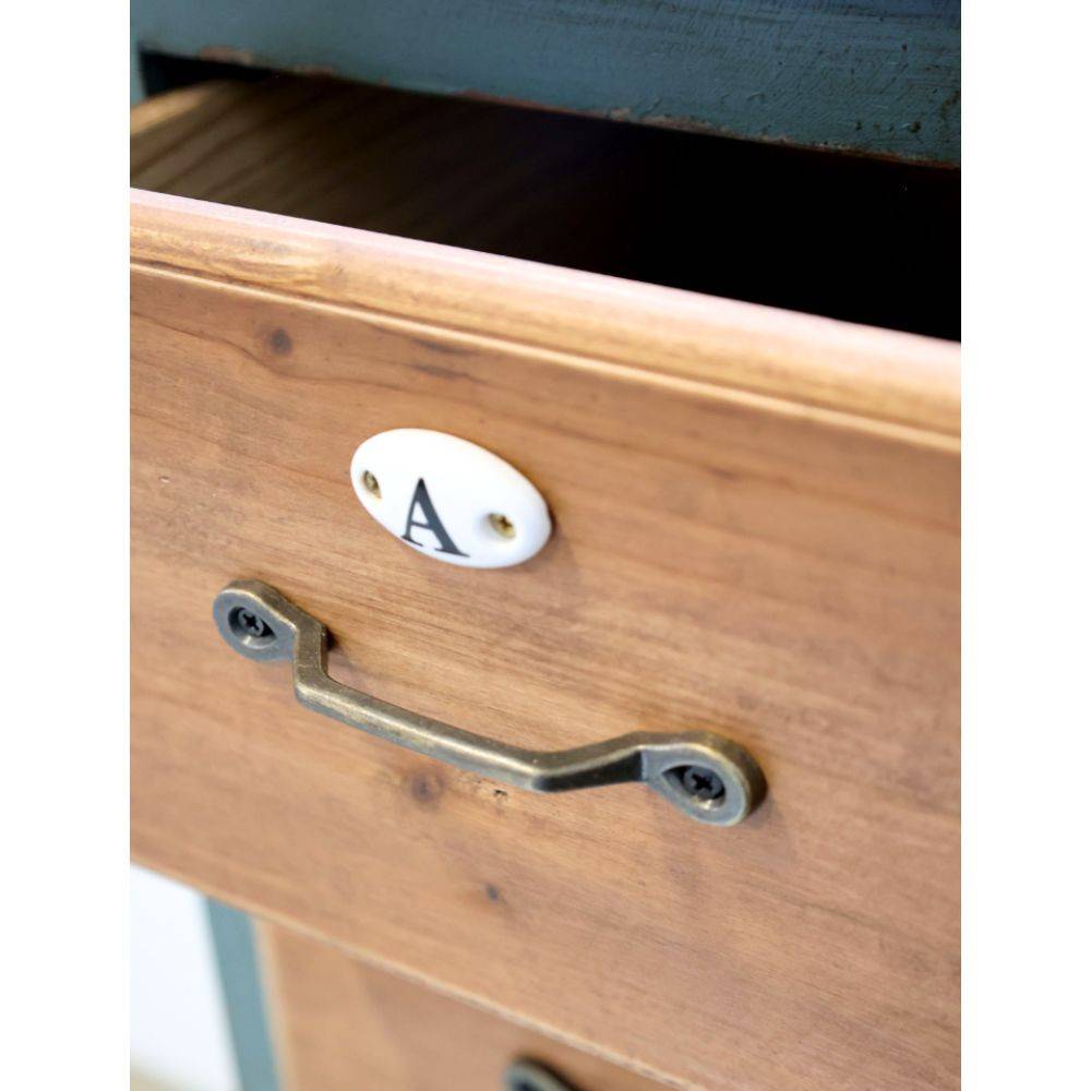 Chemin De Campagne - Meuble buffet en bois de sapin bleu opale et marron 90 x 37 x 80.5 cm Chemin de campagne - Imagen 4