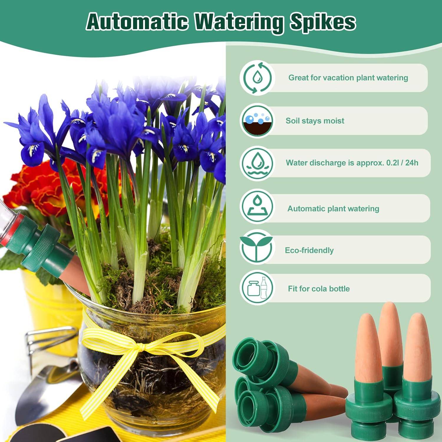 Arrosage automatique，Bouteilles d'irrigation goutte à goutte, piquets d'arrosage pour plantes,  (5pièces) Arroseur -Lytech - Image 4