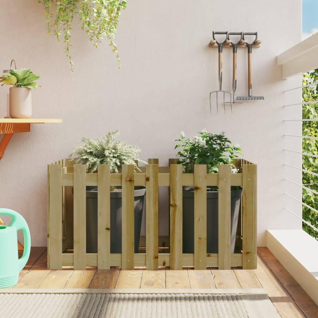 ComfortXL - Carré potager haut pin traité autoclave design clôture 100x50x50 cm – ComfortXL Outdoor Living - Image 1