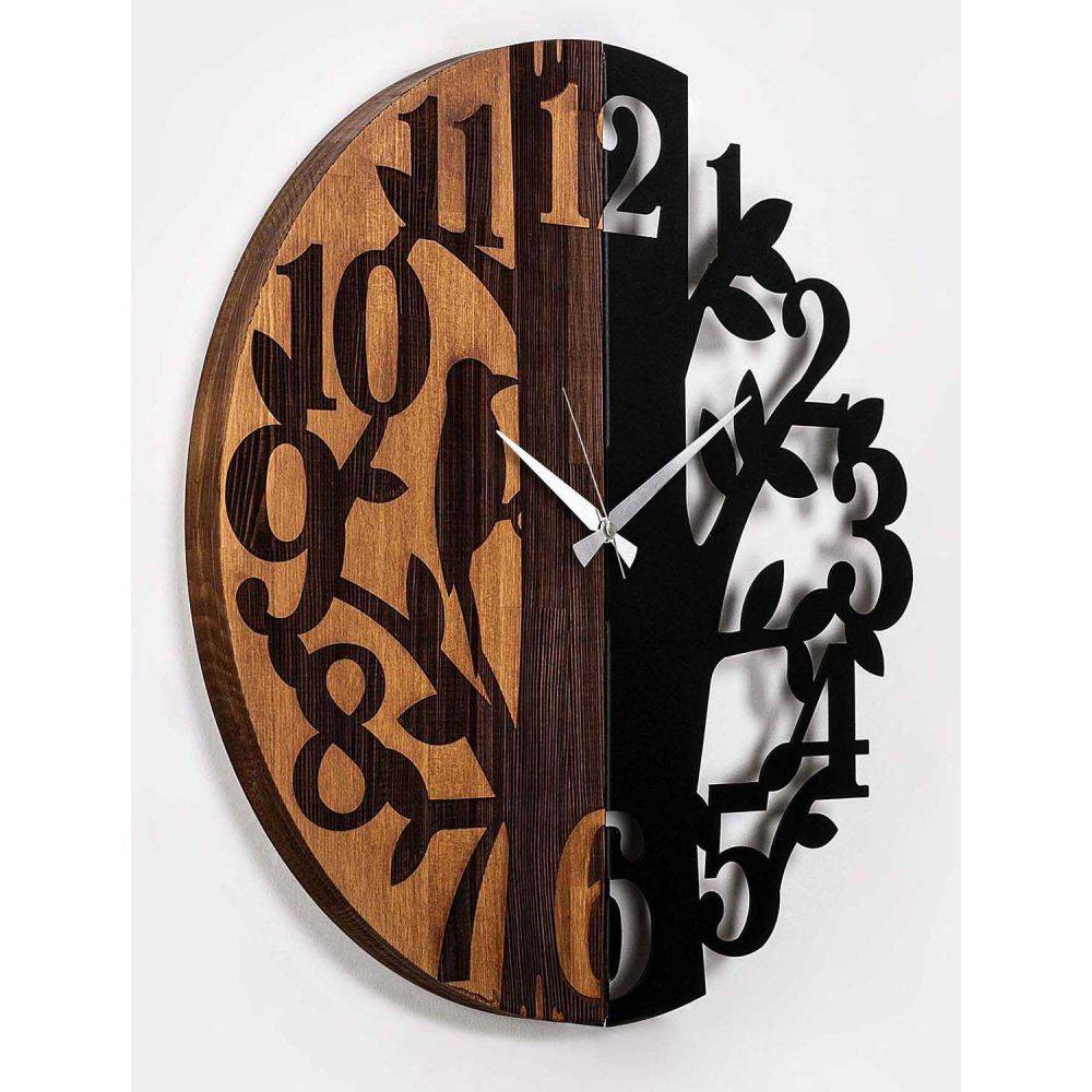 Hanah Home - Horloge en bois et métal Clock Arbre - Imagen 4