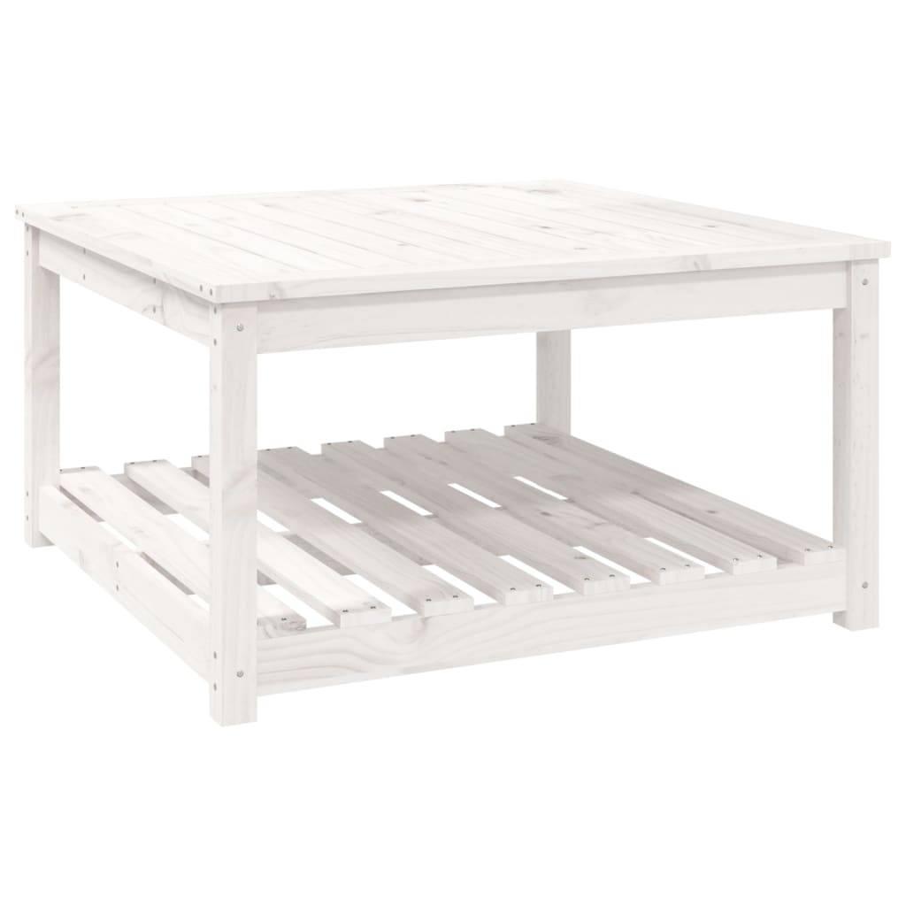 Table de jardin bois massif de pin blanc 82,5 x 82,5 x 45 cm - PANGIVO - Image 2