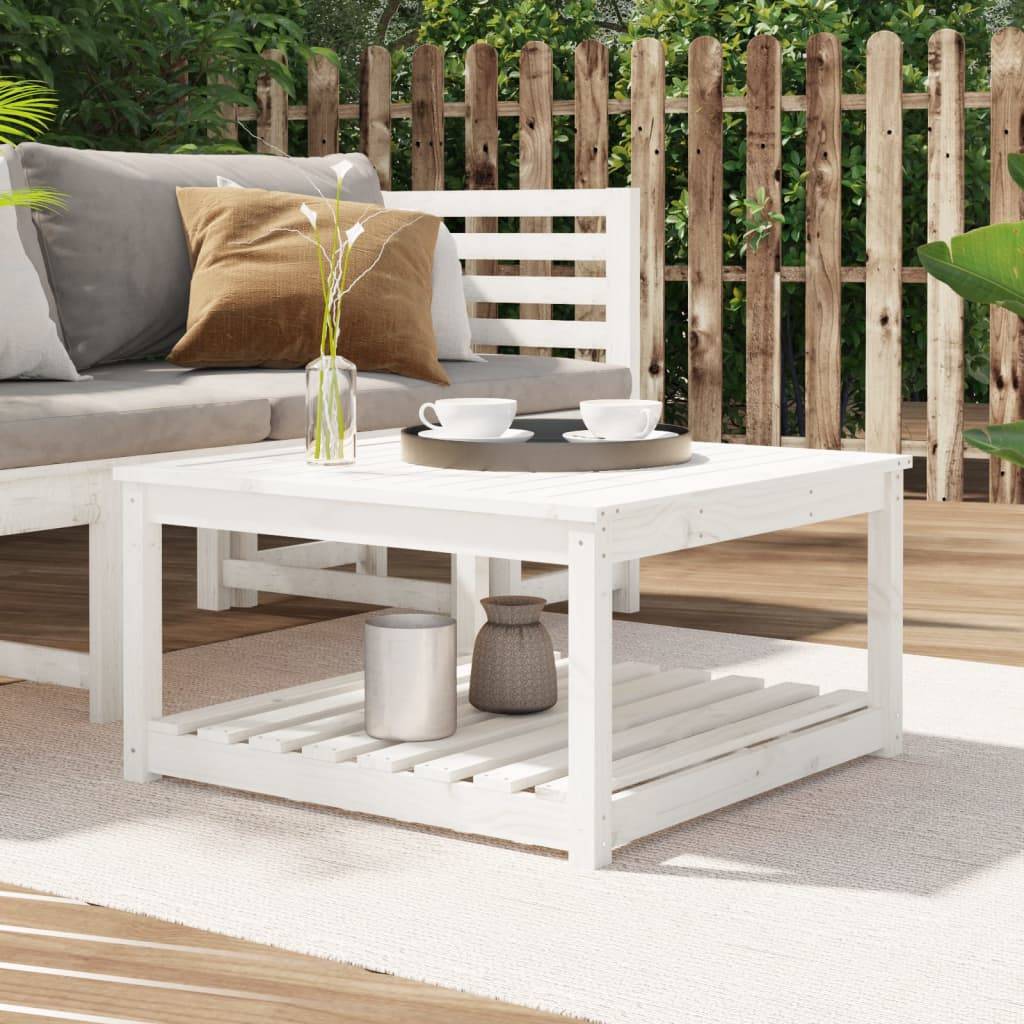 Table de jardin bois massif de pin blanc 82,5 x 82,5 x 45 cm - PANGIVO - Image 1