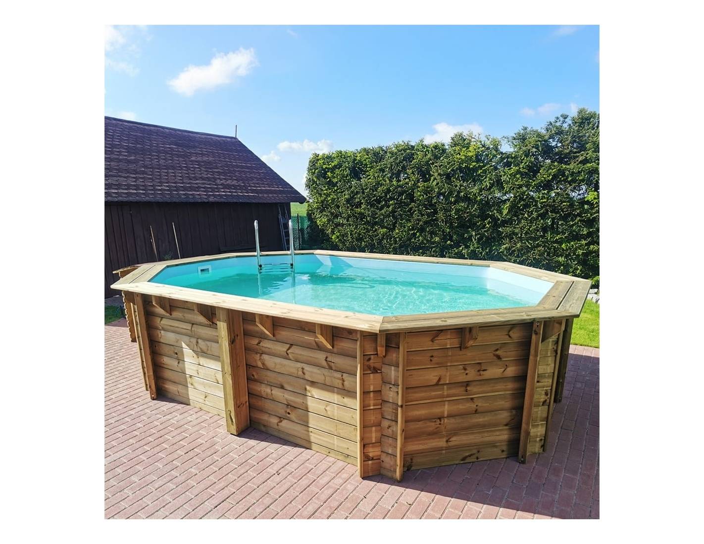 Altanka - Piscine en bois Nemo 4.3x3 - H.1.31 m fixations à sceller - BAS7303OSPI+SZA - Imagen 6