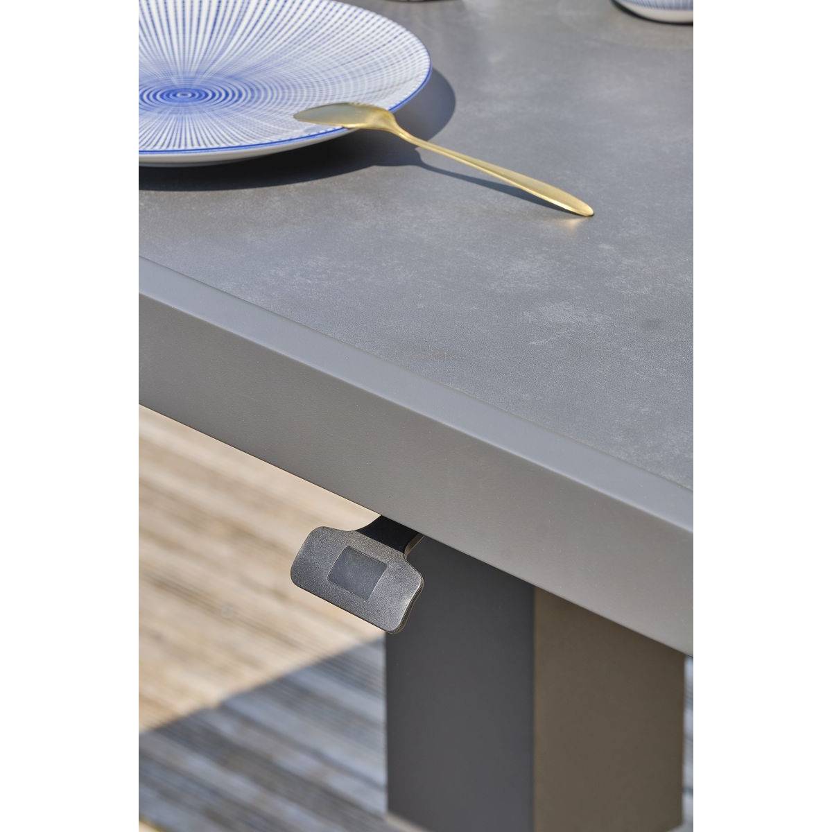 Paris Garden - Ensemble Repas de jardin 7 Places "Ibiza" 195cm Gris Anthracite - Imagen 7