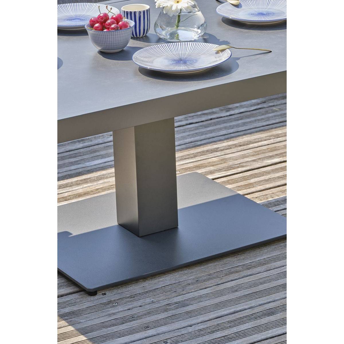 Paris Garden - Ensemble Repas de jardin 7 Places "Ibiza" 195cm Gris Anthracite - Imagen 6
