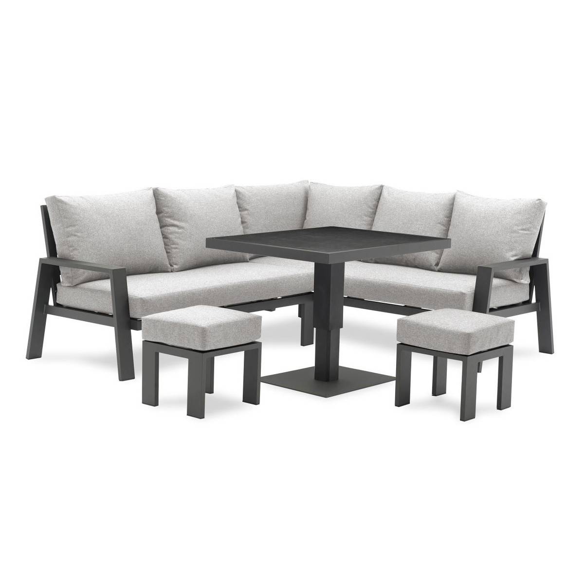 Paris Garden - Ensemble Repas de jardin 7 Places "Ibiza" 195cm Gris Anthracite - Imagen 1