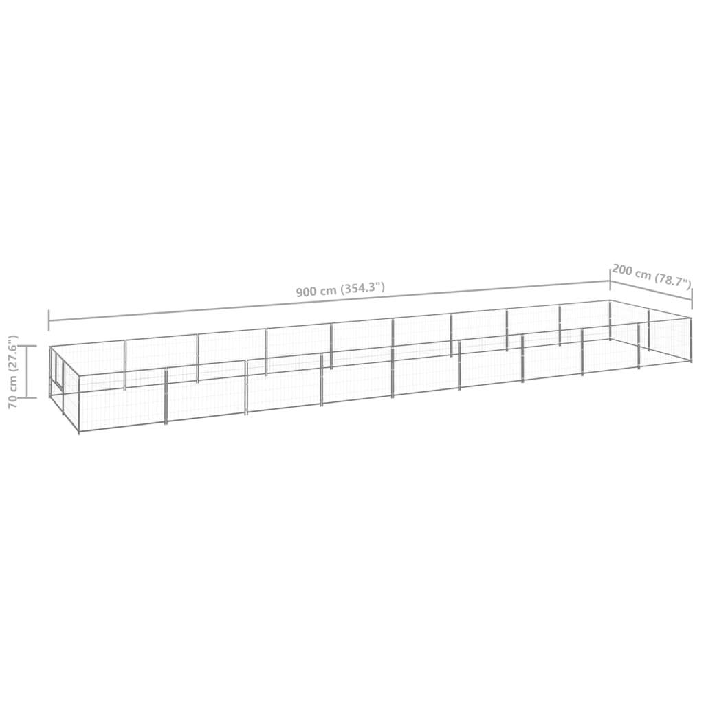 Vidaxl - Chenil Argenté 18 m² Acier vidaXL 3082125 - Imagen 3