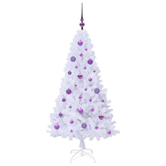 Sapin de Noël | Arbre de Noël artificiel avec 150 LED Blanc 150 cm PVC et Acier Maison Chic - Image 4