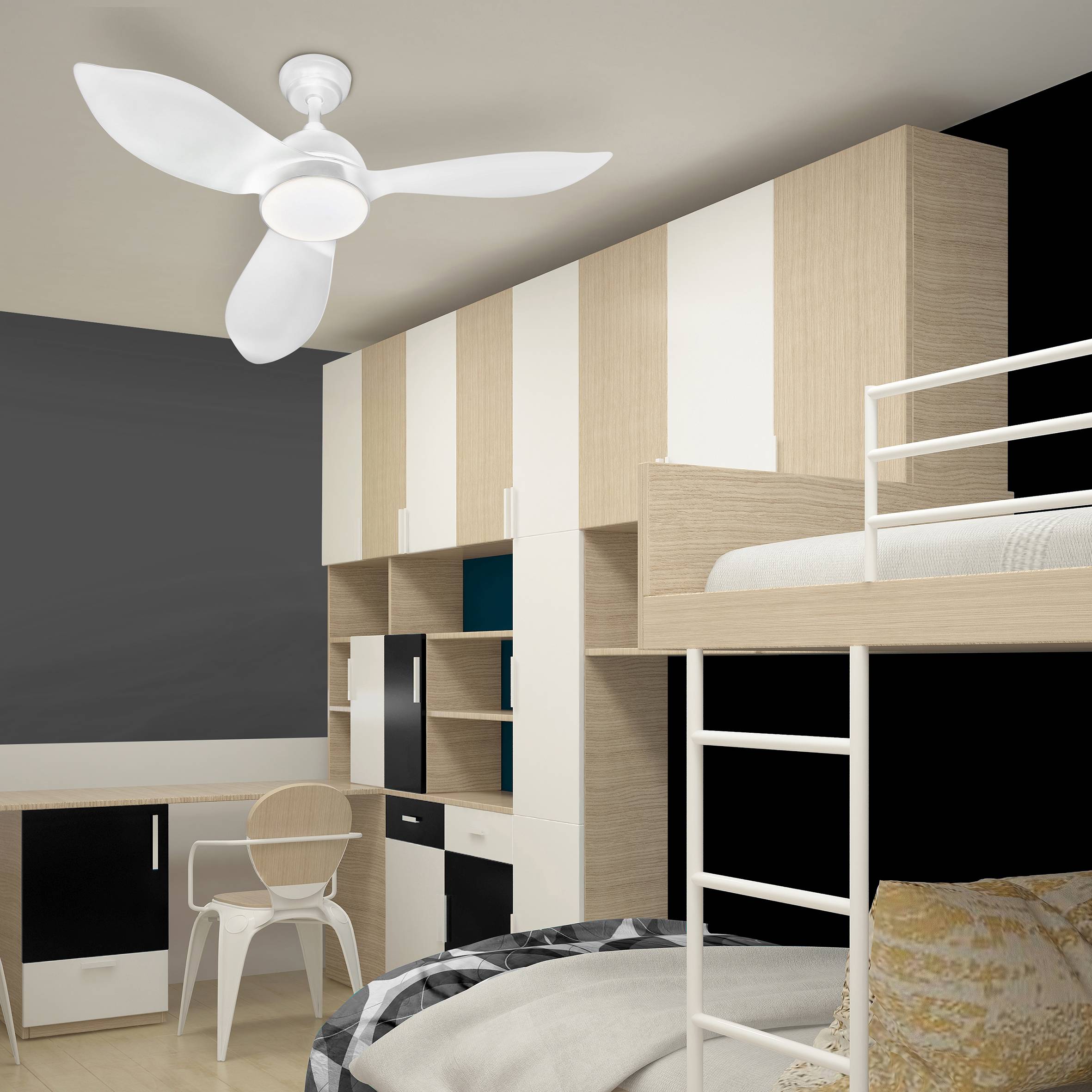 CORSICA Noir - Ventilateur de plafond Ø116cm 70W + éclairage LED FARTOOLS - Image 2