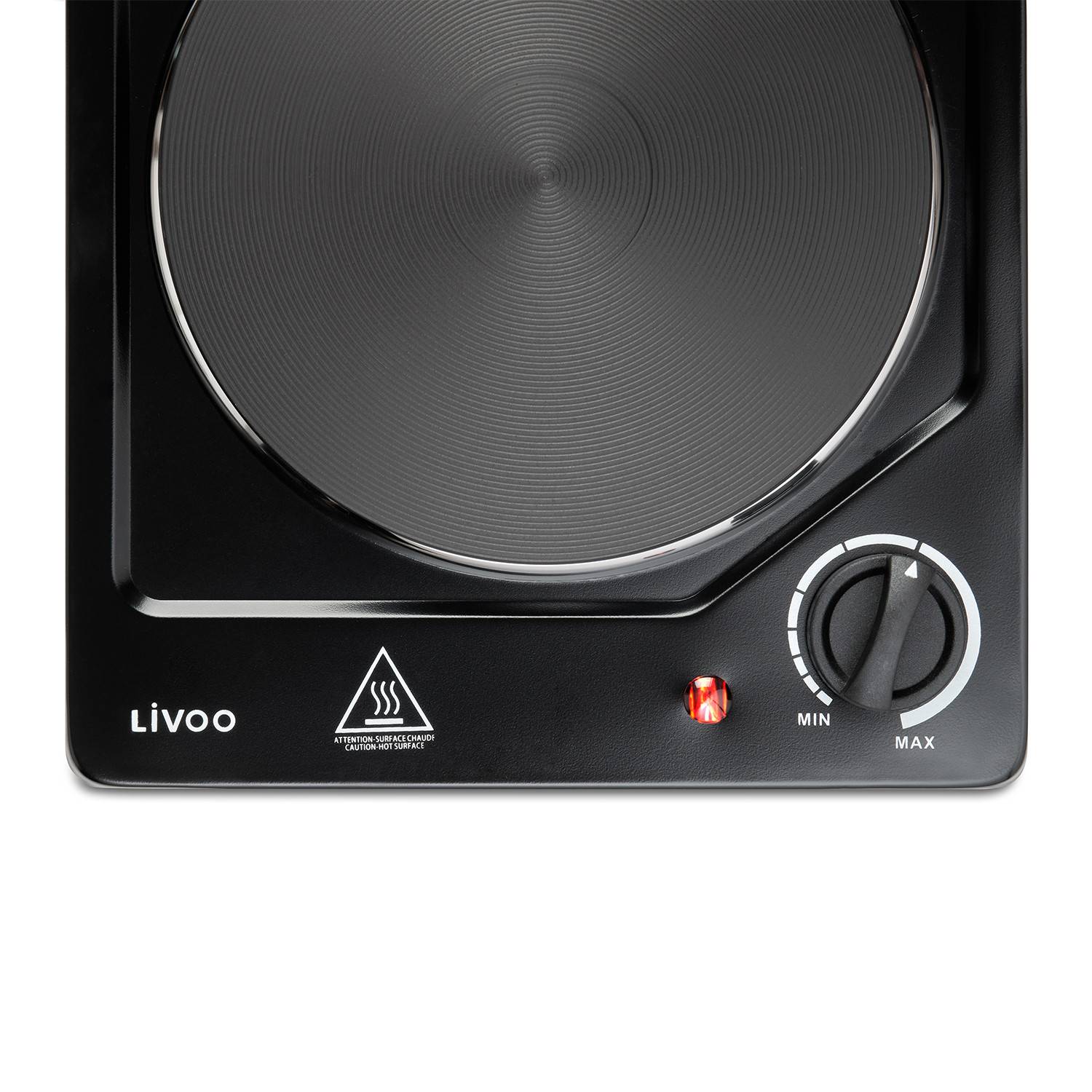 Livoo - Plaque de cuisson 1 foyer, Livoo DOC167N - 1500W - plaque Noir Intégré 26 cm Plaque encastrable - Image 3