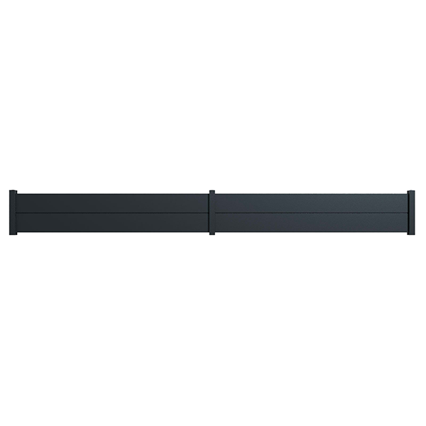 Portail Packit - Clôture alu 2 lames modèle plein en kit - 2 éléments dim. L.4154 mm (poteaux compris) X H.460 mm  Gris RAL 7016