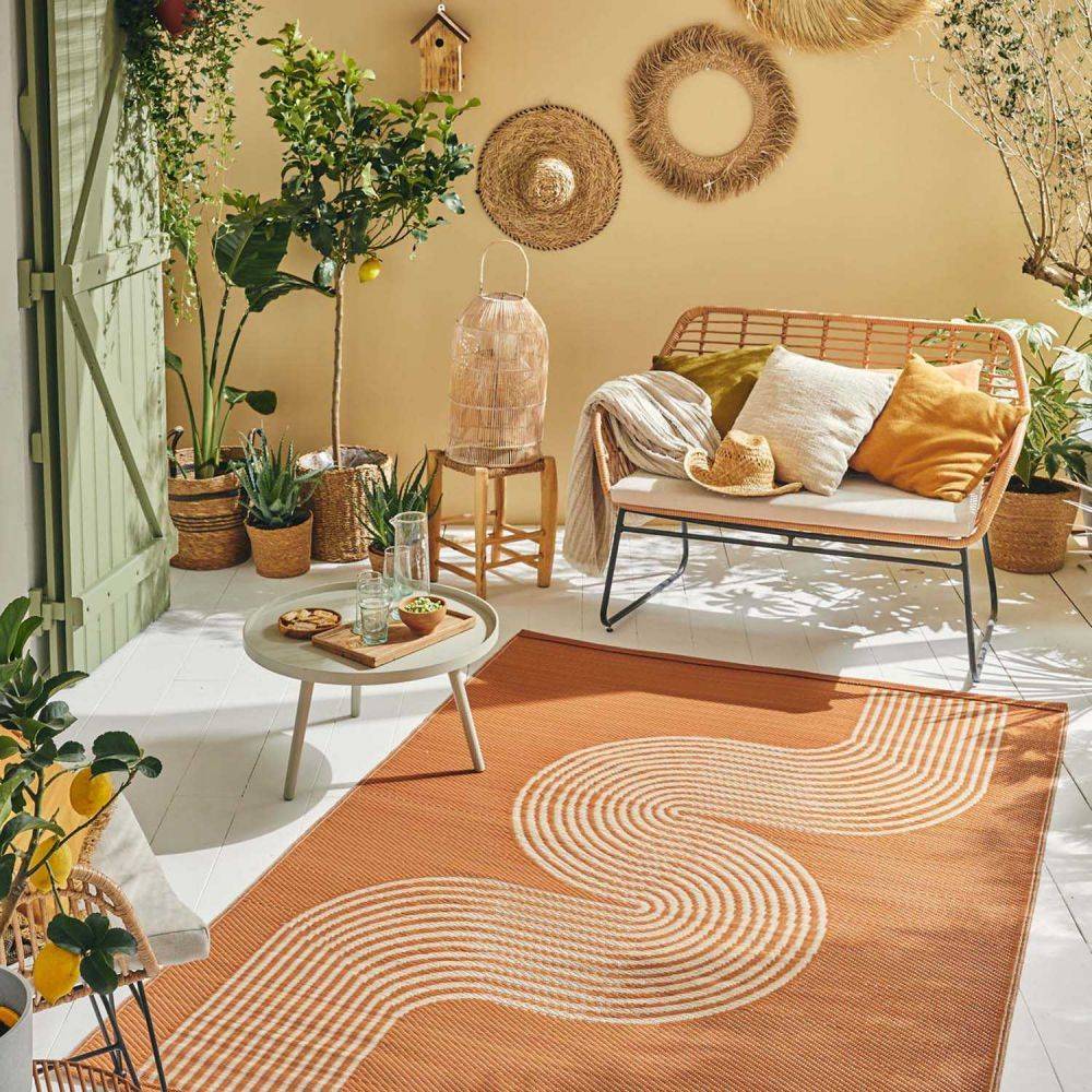 Jardindeco - Tapis extérieur en polypropylène Spargi 1743 terra 180 x 280 cm - Imagen 2