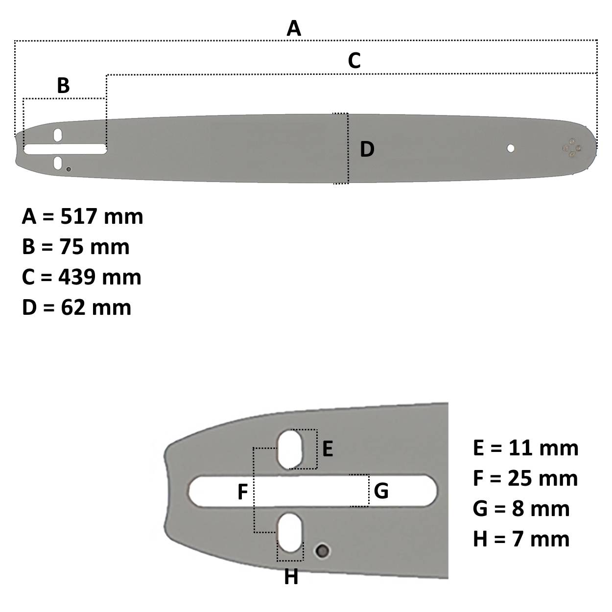 Gt Garden - Guide 18 pouces (45 cm) avec chaîne 72 maillons pour tronçonneuse - GT GARDEN - Imagen 2