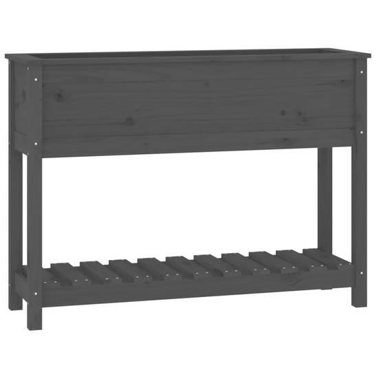 ComfortXL - Carré potager surélevé bois avec étagère de rangement Gris 111,5cm – ComfortXL Outdoor Living - Image 2