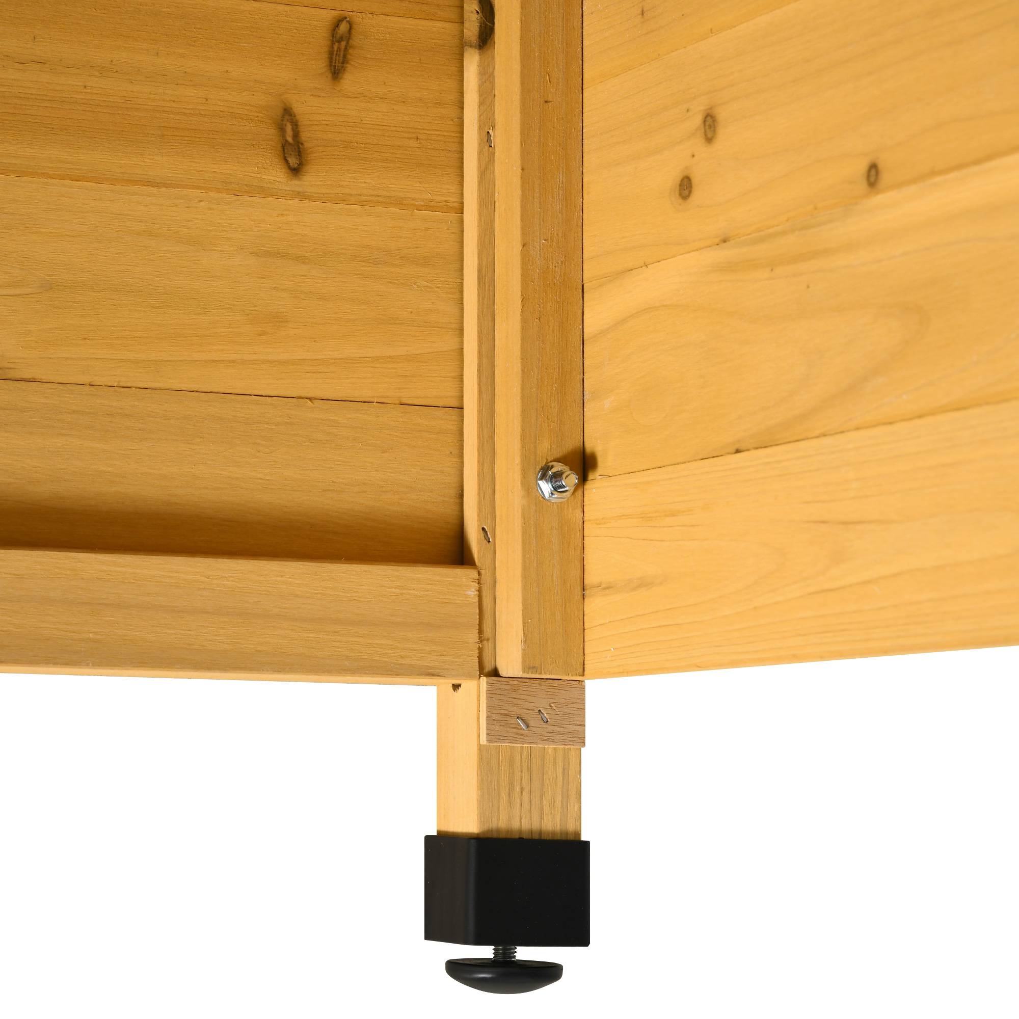 ComfortXL - Garage pour robot tondeuse en bois de sapin 75 x 76 x 70 cm jaune abri pluie UV avec pieds réglables - Image 9