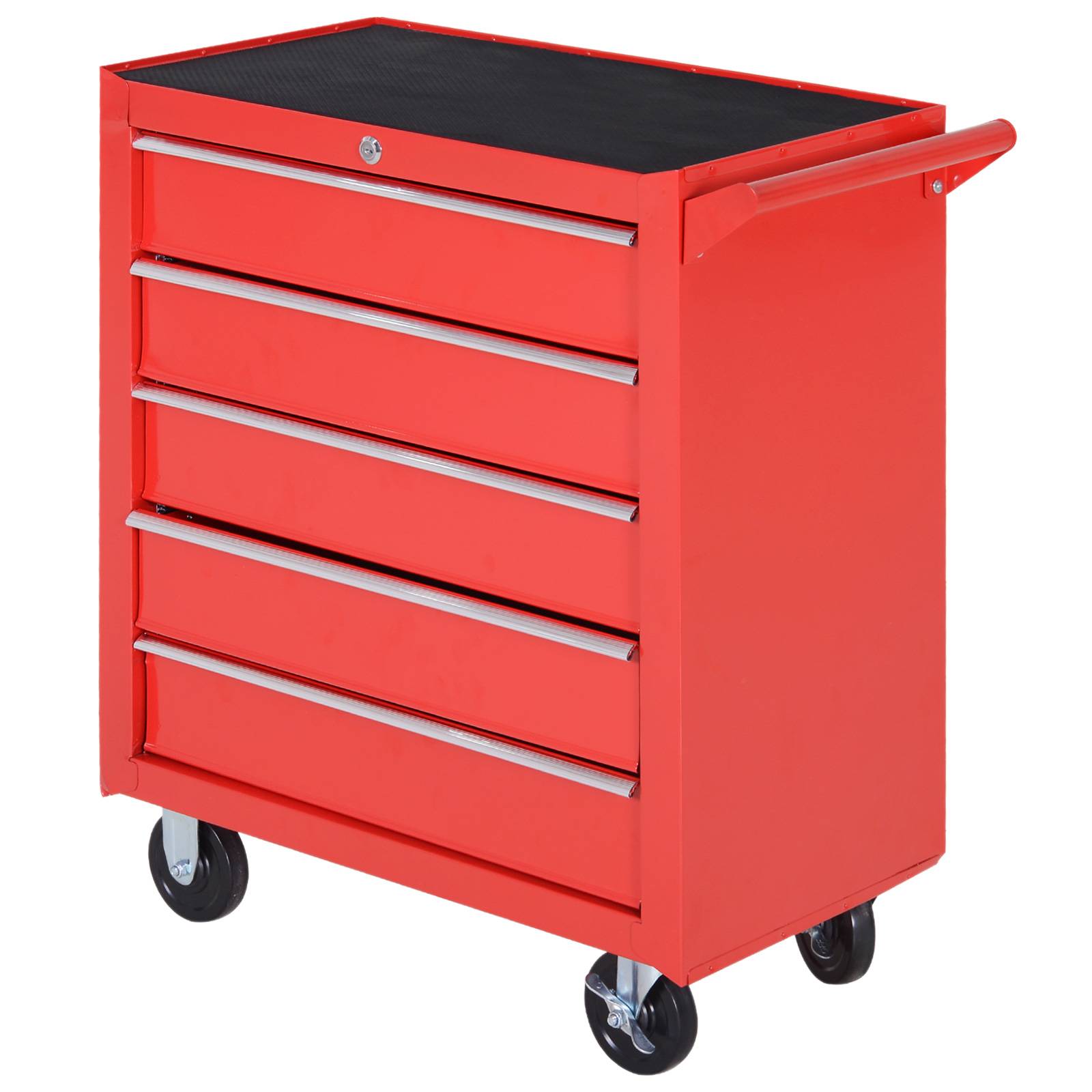 Sans Marque - Armoire roulante, atelier garage, acier, 69L x 33P x 75H cm, rouge - Image 2