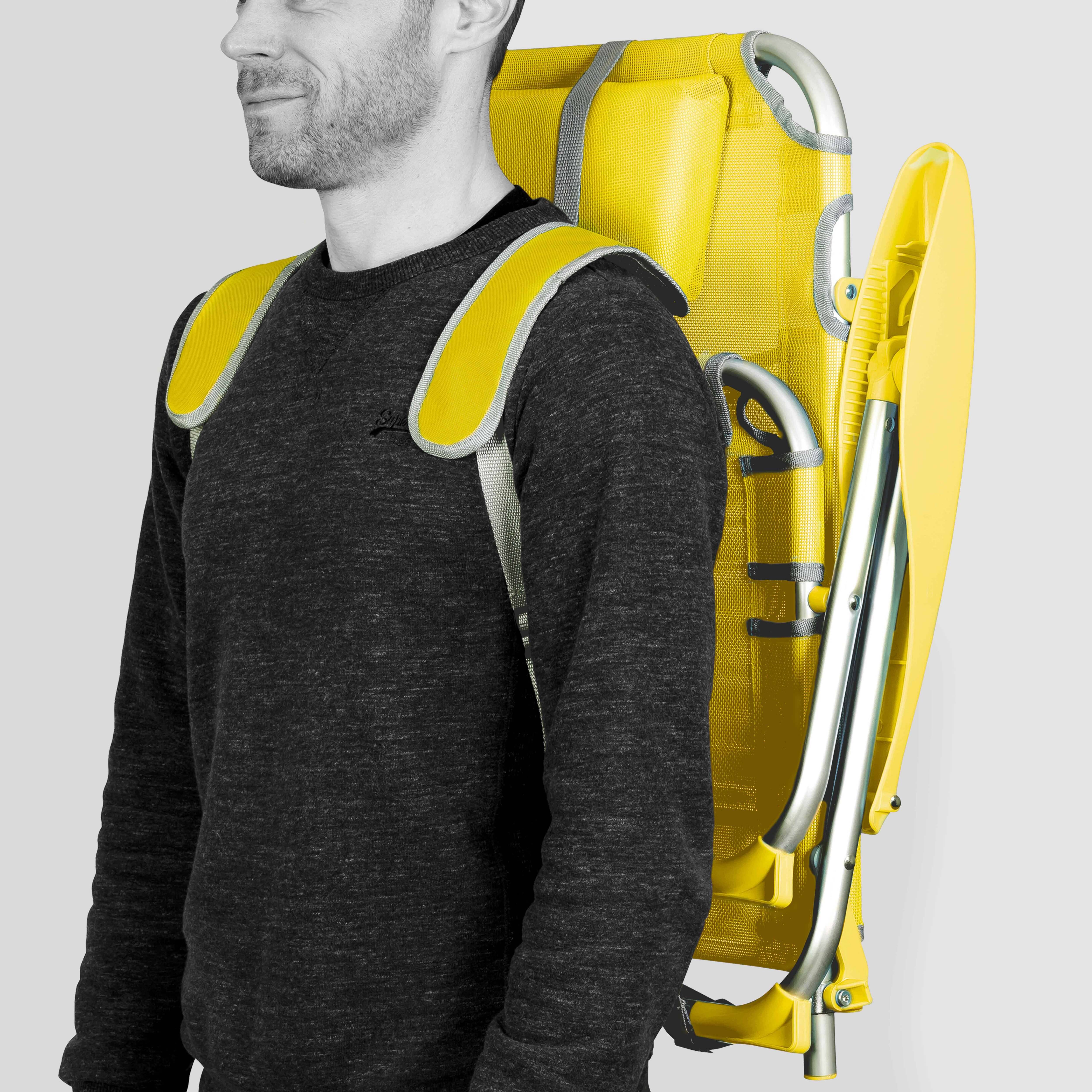 Oviala - Fauteuil clic clac des plages polyester jaune clair - Oviala - Imagen 4