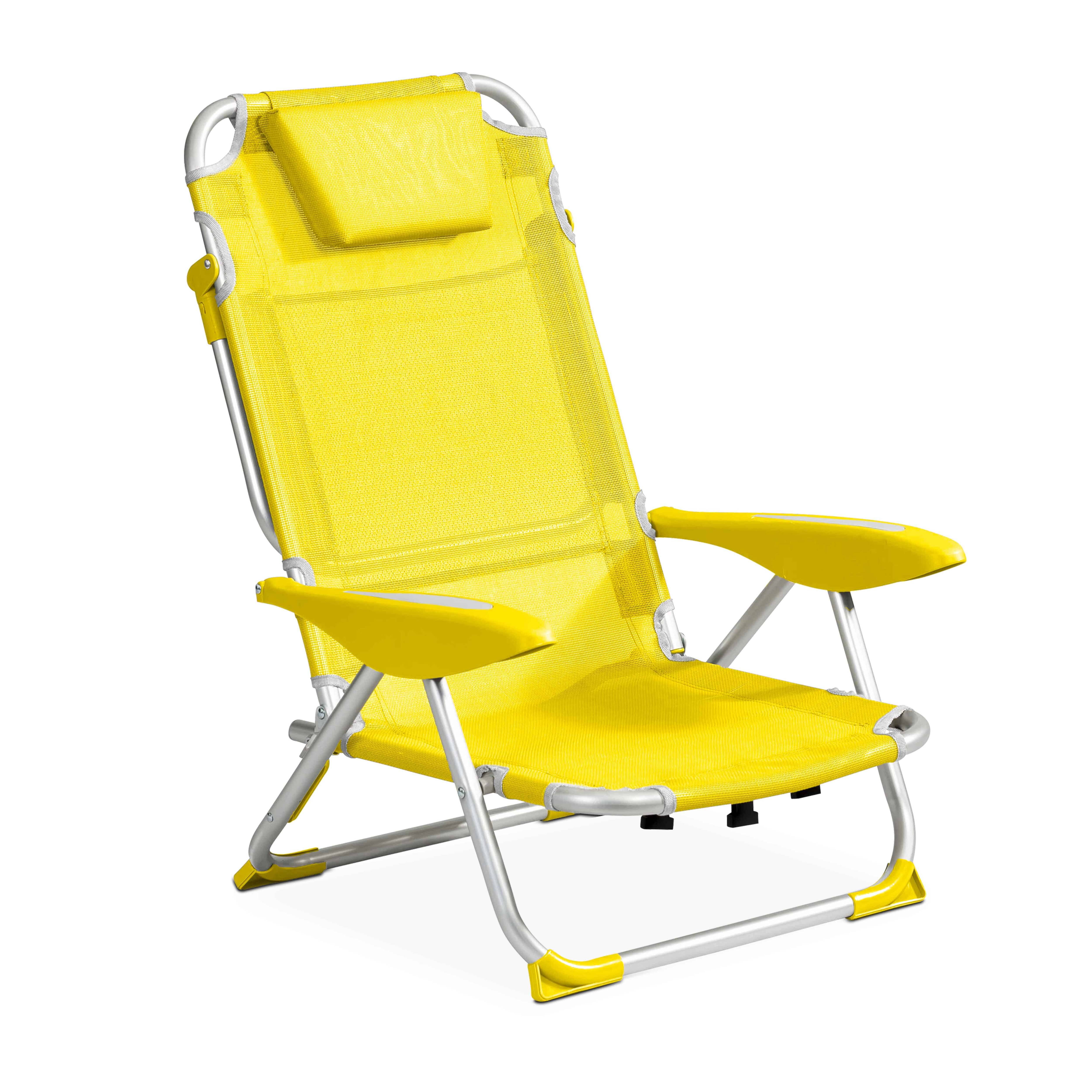 Oviala - Fauteuil clic clac des plages polyester jaune clair - Oviala - Imagen 1