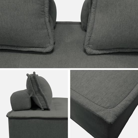 sweeek - Chauffeuse 2 places pour canapé modulable tissu capitonné gris | sweeek - Image 4