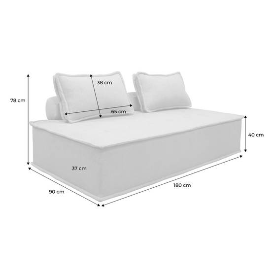 sweeek - Chauffeuse 2 places pour canapé modulable tissu capitonné gris | sweeek - Image 5