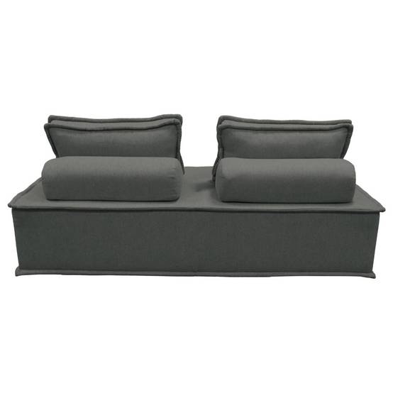 sweeek - Chauffeuse 2 places pour canapé modulable tissu capitonné gris | sweeek - Image 6