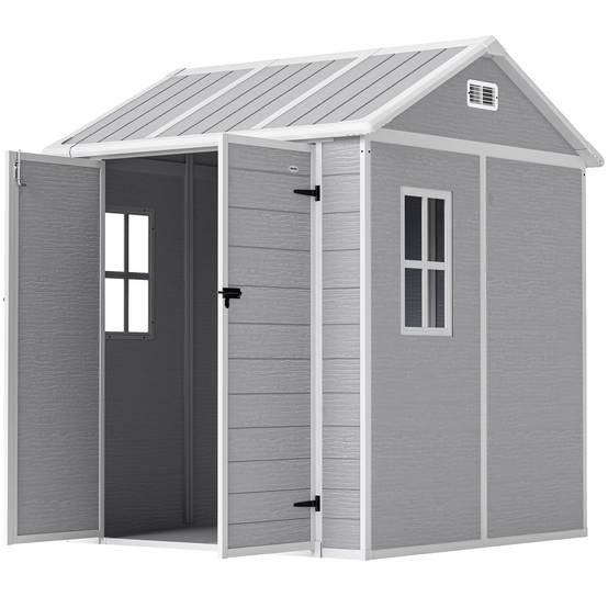 Abri de jardin polypropylène gris 181 x 181 x 220 cm - PANGIVO - Image 2
