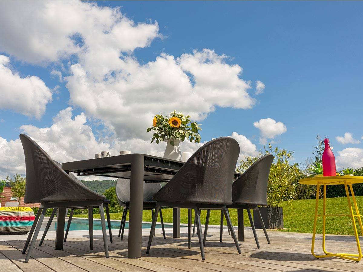 Lot de 4 Fauteuils de jardin en aluminium avec coussin gris Fuerte Ventura - Jardiline - Imagen 6