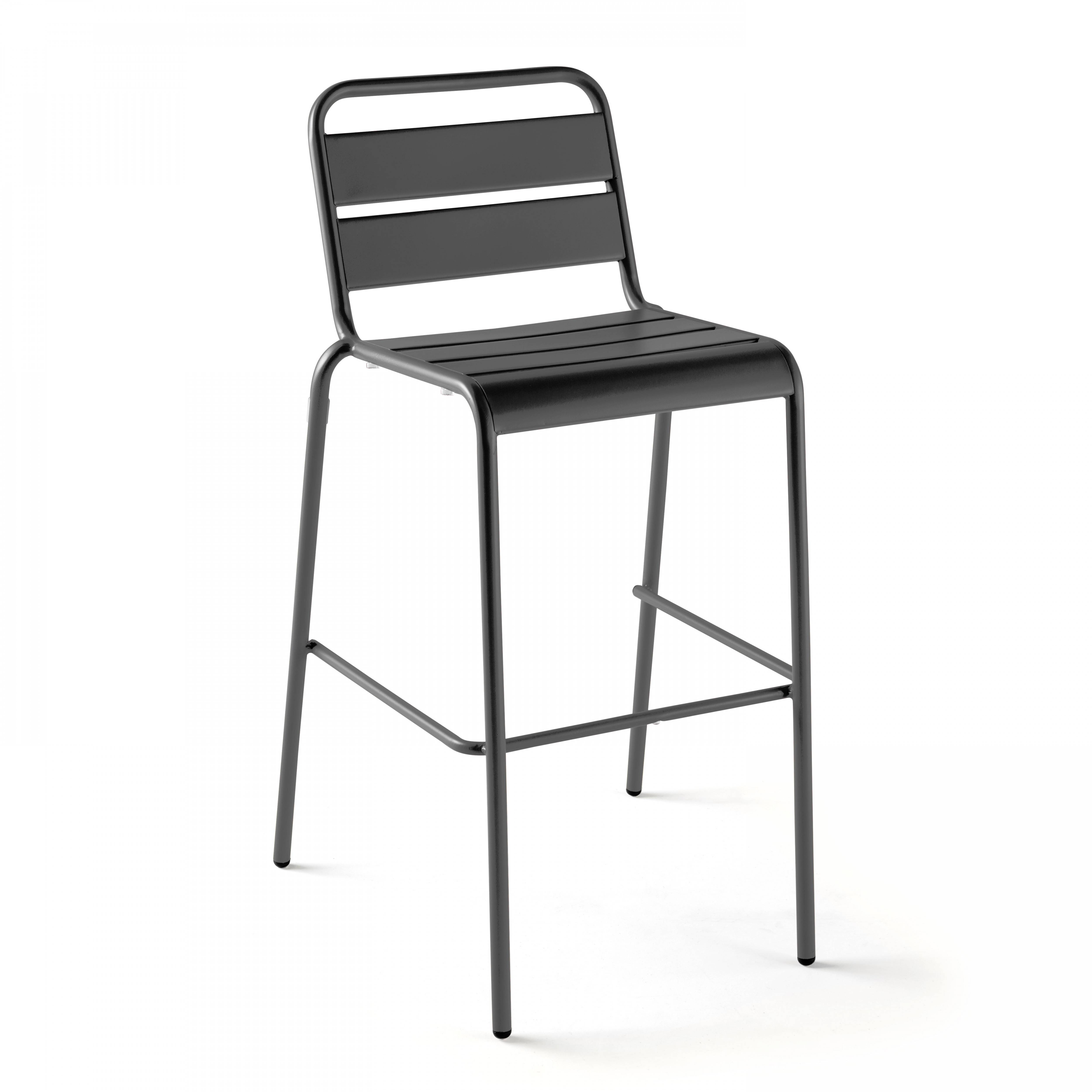 Oviala - Ensemble table haute de jardin et 6 chaises en métal gris Palavas - Oviala - Imagen 5