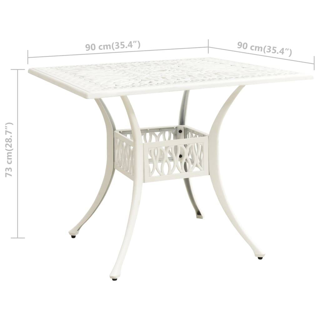 Maison Chic - Table de jardin - Table Extérieure - Table De Patio Blanc 90x90x73 cm Aluminium coulé - Image 6