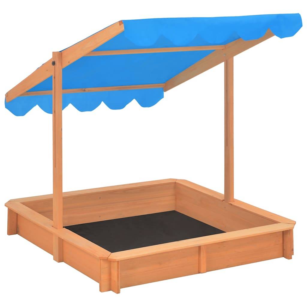 Bac à sable - Maison de jeu pour enfants avec toit réglable Bois de sapin 115x115x115 cm - Image 4