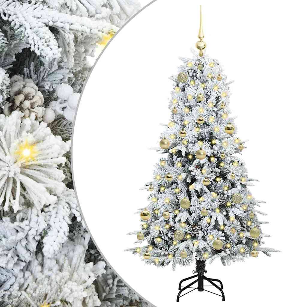 Sapin de Noël | Arbre de Noël Artificiel à Branches Articulées Blanc 150 cm Maison Chic - Image 1