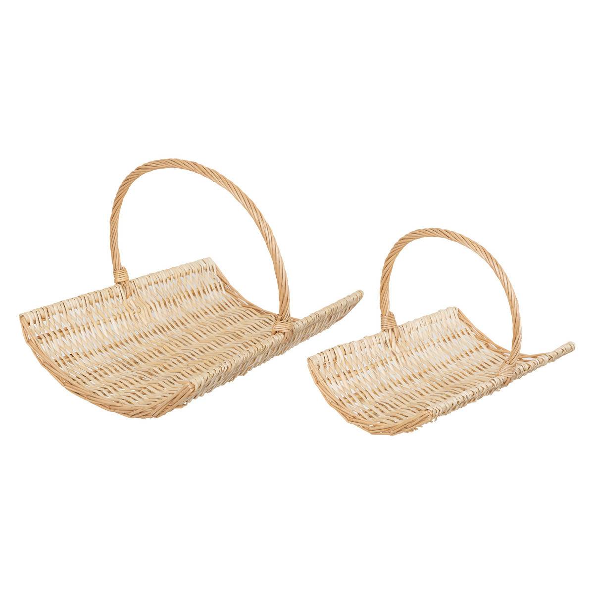 Lot de 2 Paniers de rangement en Osier L 50 et L 40 cm - Imagen 1