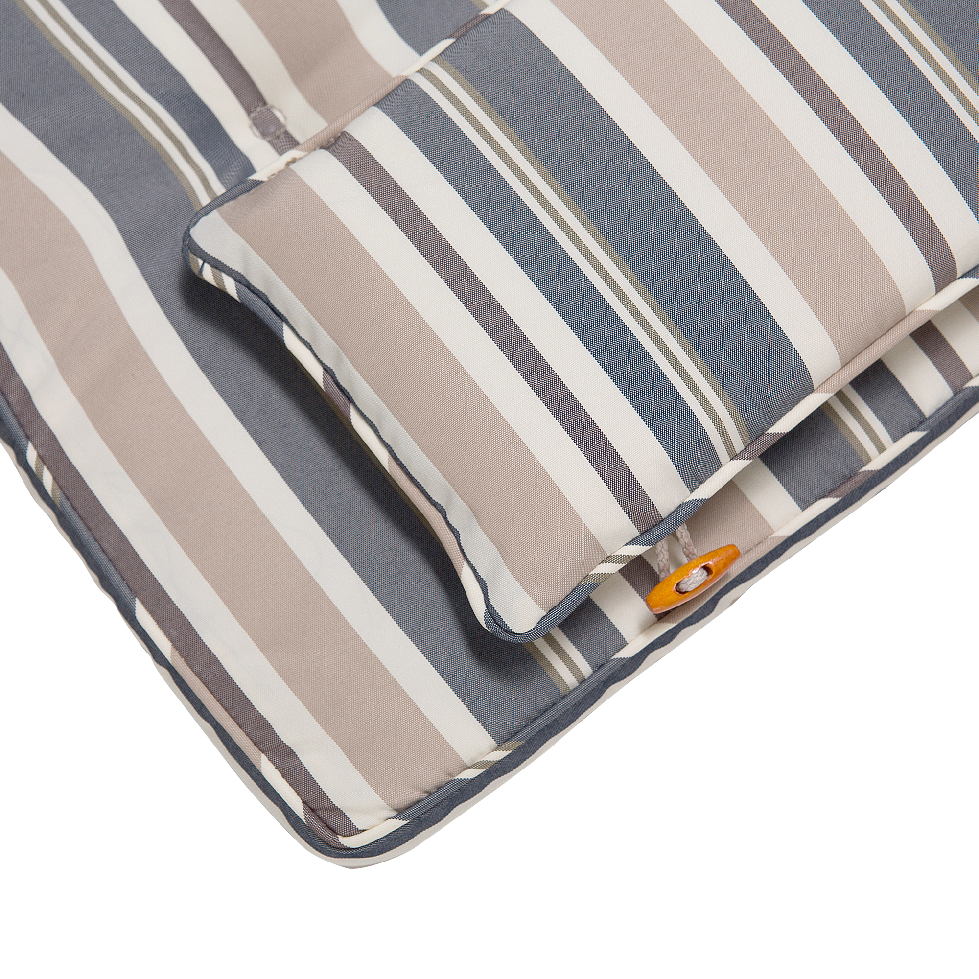 Beliani - Lot de 2 Coussins d'Assise en Tissu Polyester Bleu et Beige avec Rembourrage en Mousse pour Chaises de Jardin Modernes Beliani - Imagen 5