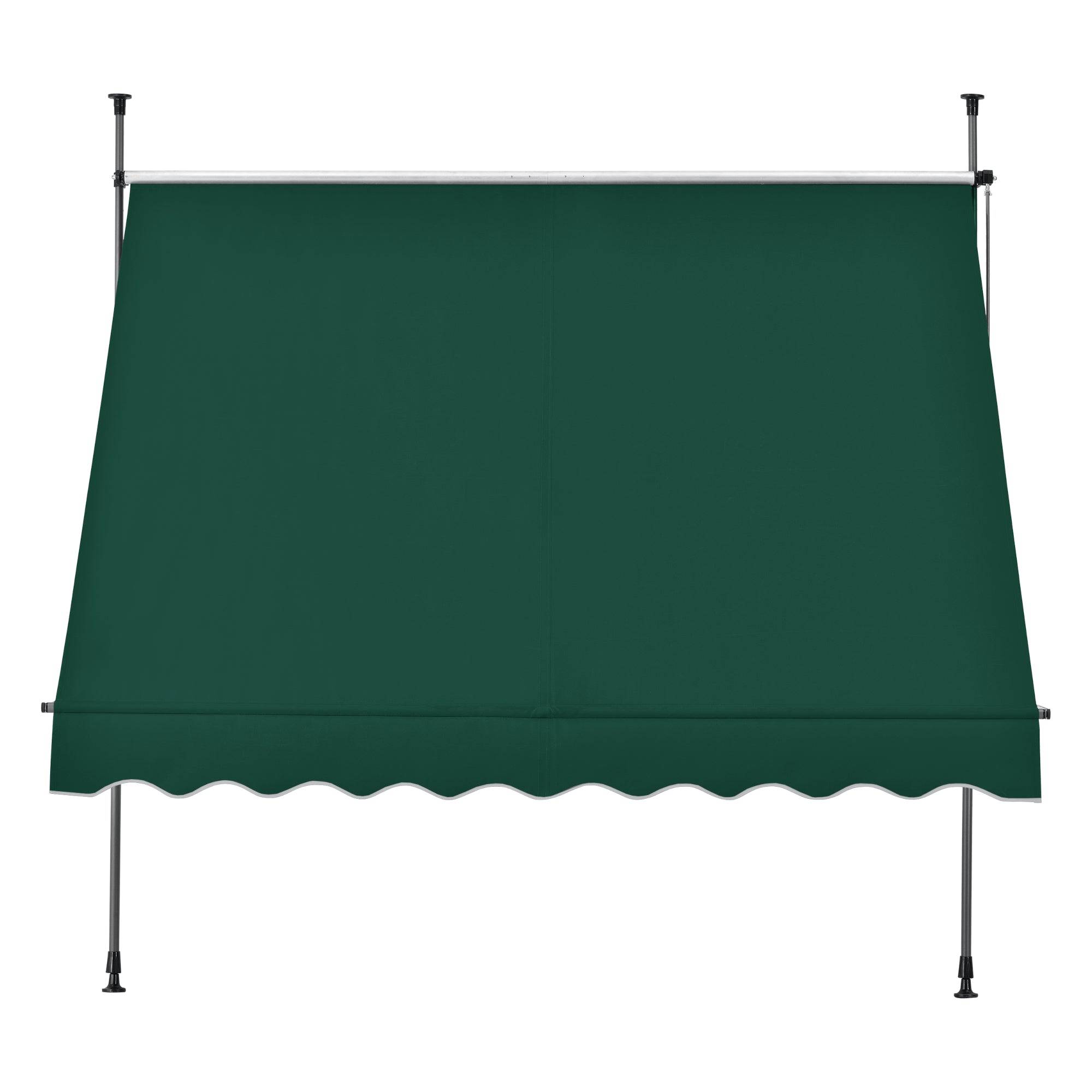 Helloshop26 - Store banne téléscopique acier polyester 200 x 120 x 200-300 cm vert foncé - Imagen 3