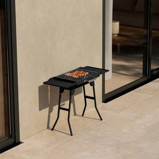 Barbecue à Charbon Pliant "Grille" 82cm Noir - Image 3