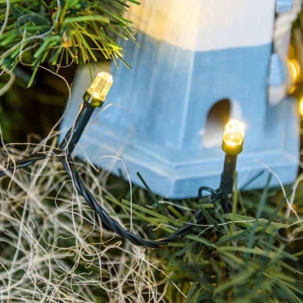 Lotti - Guirlande lumineuse Diamant 50m 500 LED blanc chaud 8 programmes dimmable télécommande câble vert Lotti - Imagen 9