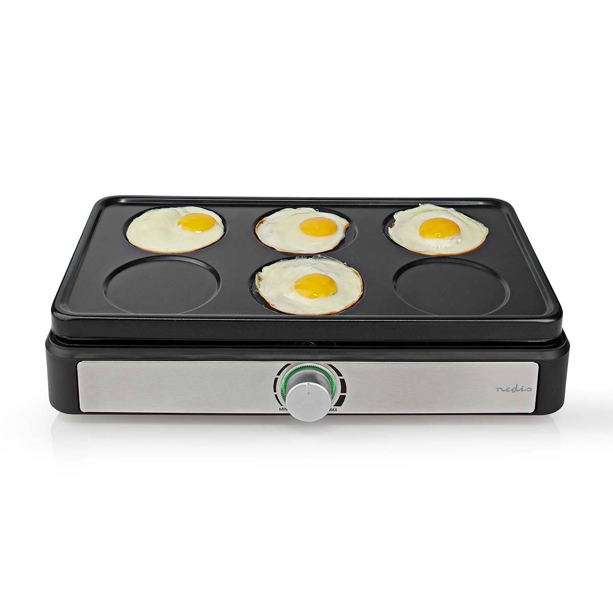 Wok Party Crepière SET pour 6 personnes 600W Revetement anti-adhésif Poêle à wok NEDIS - Imagen 3