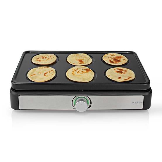 Wok Party Crepière SET pour 6 personnes 600W Revetement anti-adhésif Poêle à wok NEDIS - Imagen 2