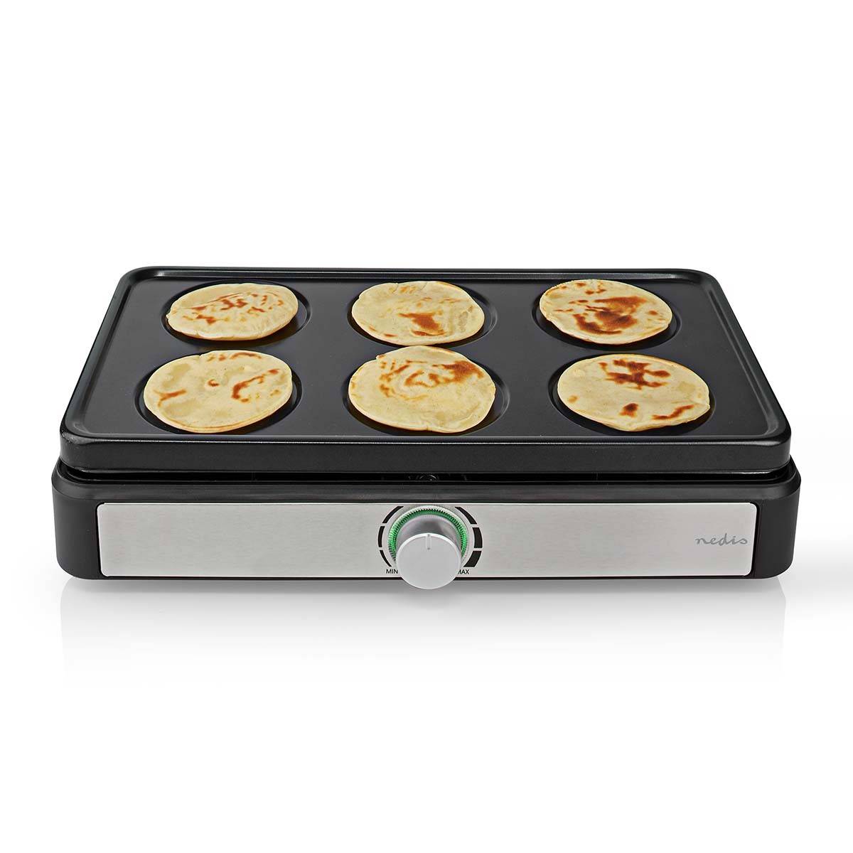 Wok Party Crepière SET pour 6 personnes 600W Revetement anti-adhésif Poêle à wok NEDIS - Imagen 2