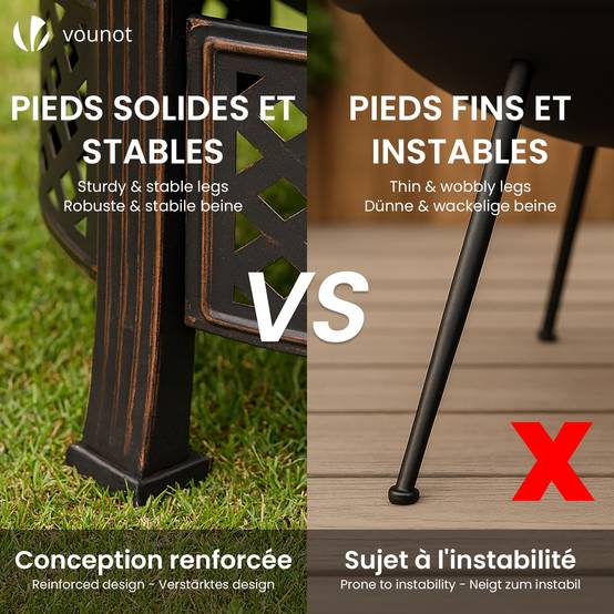 Brasero extérieur Ø81cm - métal - avec grille pare-etincelles tisonnier et couvercle - noir - VOUNOT® - Image 6