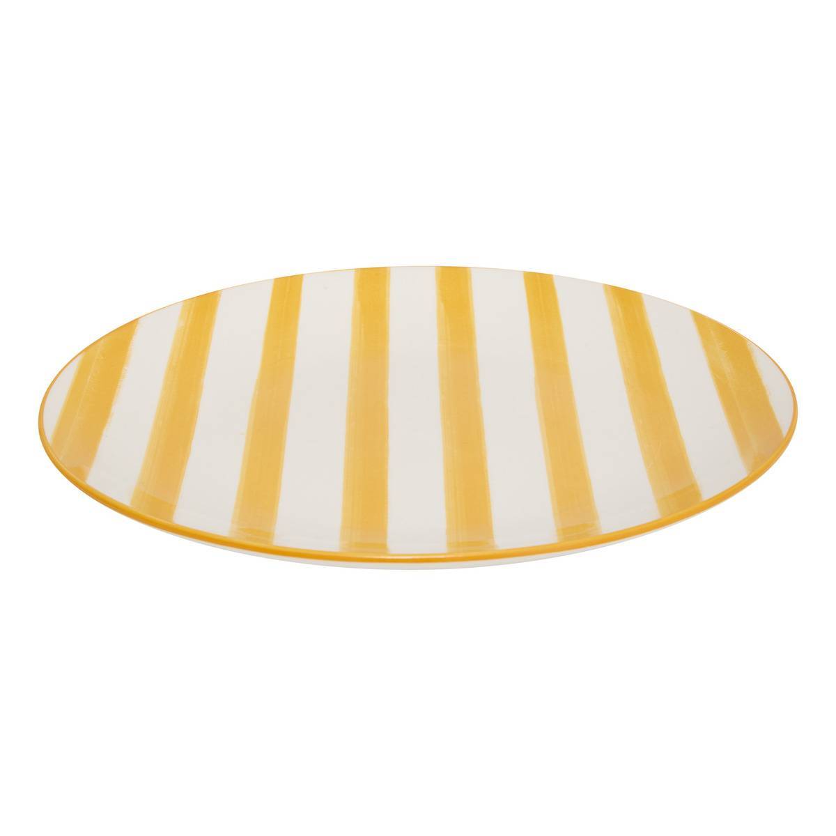 Atmosphera - Lot de 6 assiettes plates rayées Charlie jaune D27cm - Atmosphera Créateur d'intérieur - Image 5