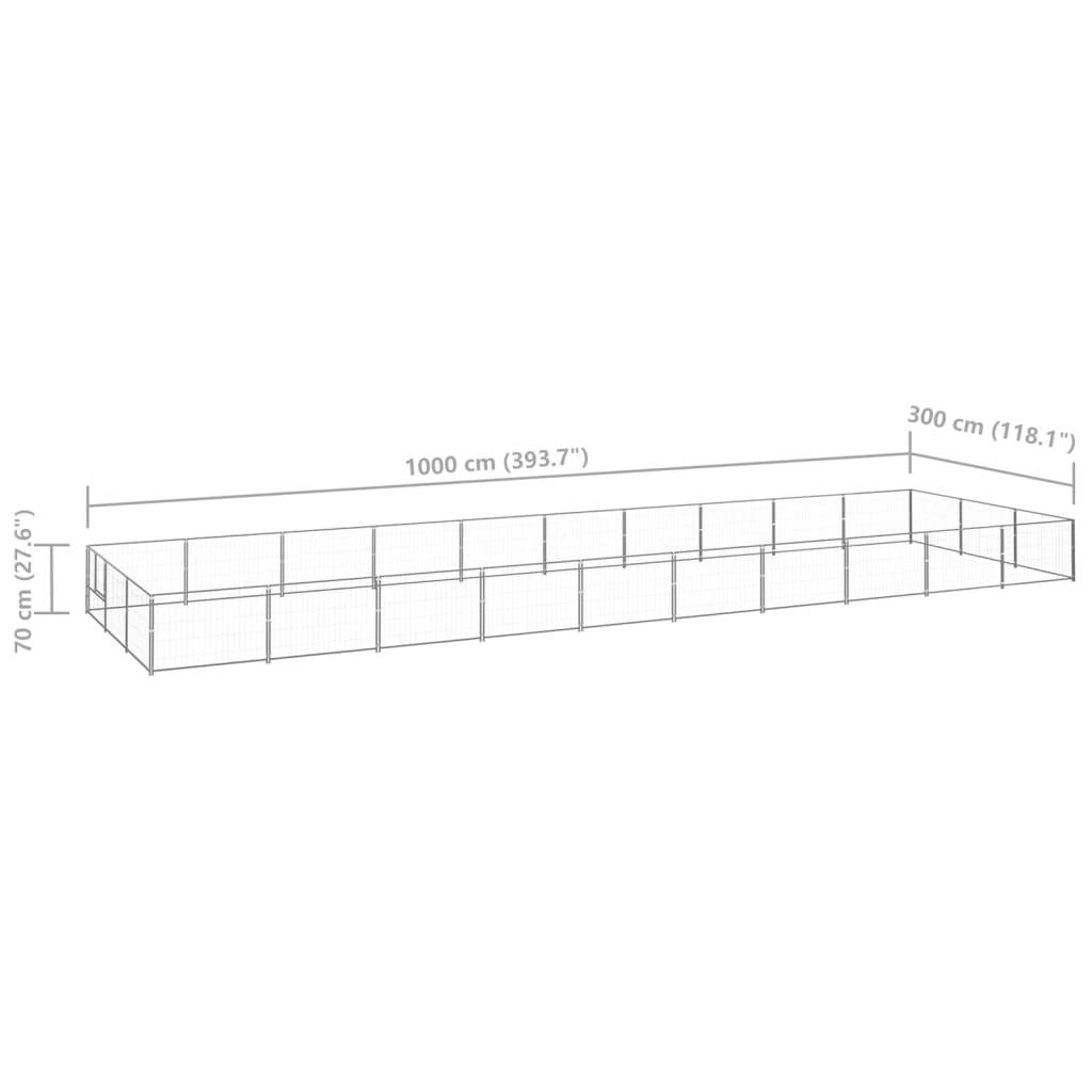 Vidaxl - Chenil Argenté 30 m² Acier vidaXL 3082142 - Imagen 3