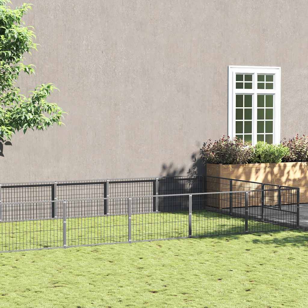 Vidaxl - Chenil Argenté 30 m² Acier vidaXL 3082142 - Imagen 1