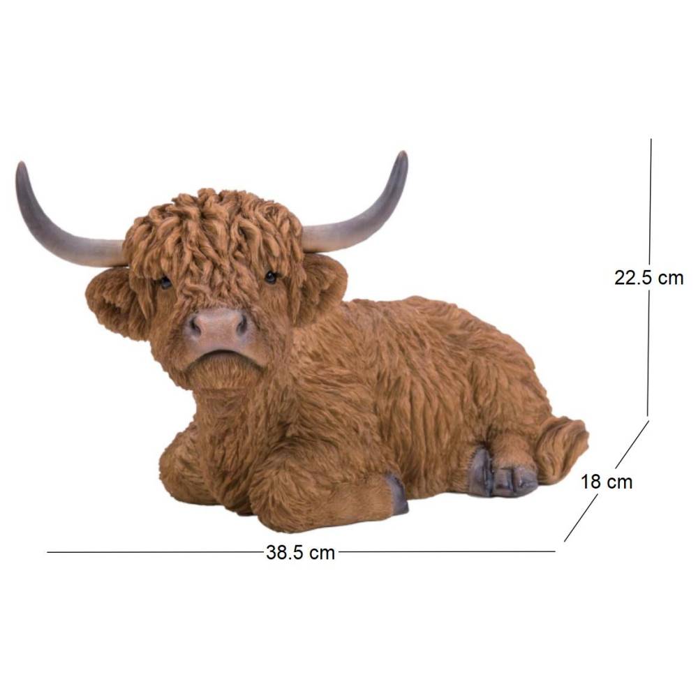 Vivid Arts - Vache highland assise en résine 22 cm Vivid Arts - Imagen 2