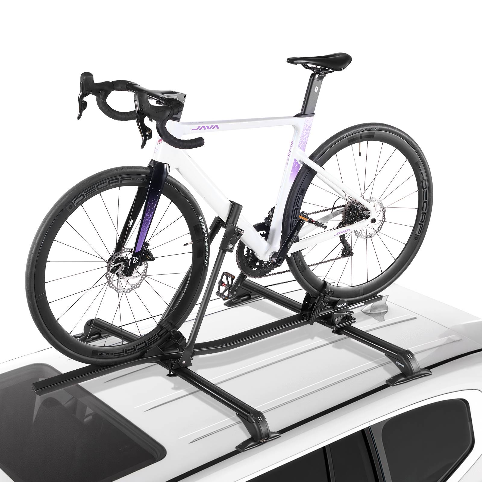 Vevor - VEVOR Porte-vélos de toit en aluminium, capacité 15 kg, pour 1 vélo, verrouillage sécurisé, compatible barres transversales standard, noir - Image 1