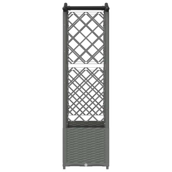 ComfortXL - Lit Potager Surélevé Treillis PP Jardin Support Plantes Toit Courbé 125x40x138cm Gris - ComfortXL Outdoor Living - Image 5